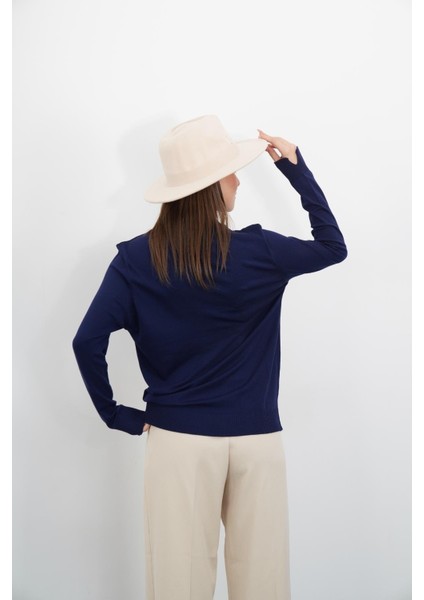 Yarım Balıkçı Yaka Triko-Lacivert