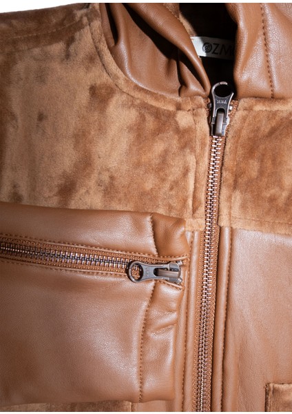 Içi Kadife Kaplı Suni Deri Kapüşonlu Kışlık Kız Çocuk Mont modelleri