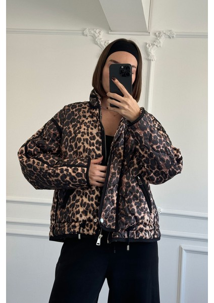 Kapitone Leopar Premium Mont- Siyah