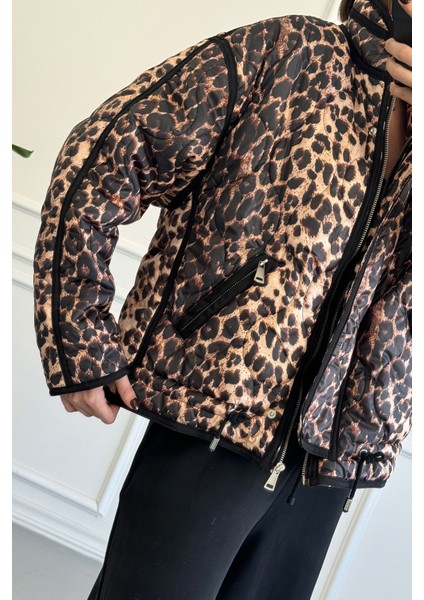 Kapitone Leopar Premium Mont- Siyah