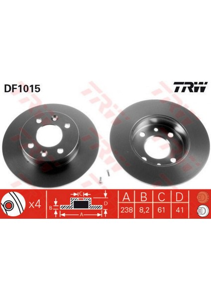 Mtxdpn Ön Fren Aynasi Clio-Twingo B/C57 1.1 1.2 93 R5 84-88 238X8.2X4DL