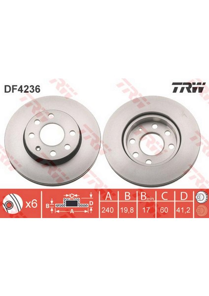 Mtxdpn Ön Fren Aynasi Corsa C 1.0-1.2 1.7 D 00 Abs Li 240X19.8X6DLXHAVALI