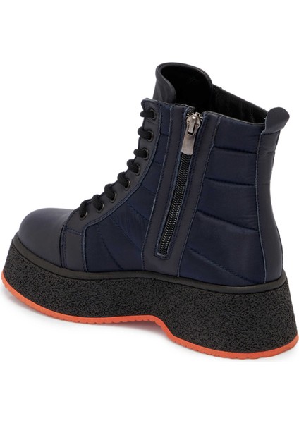 Lacivert Deri-Tekstil Kadın Casual Bot - K24K1BT67547-K0O fiyatları