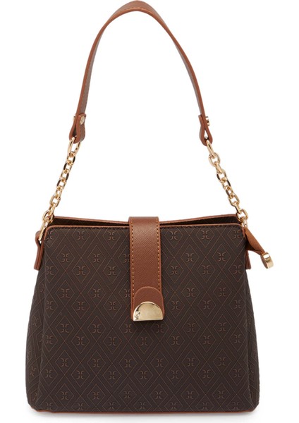 Kahverengi Print Kadın Omuz Çantası - S25K1PR09178-R9C