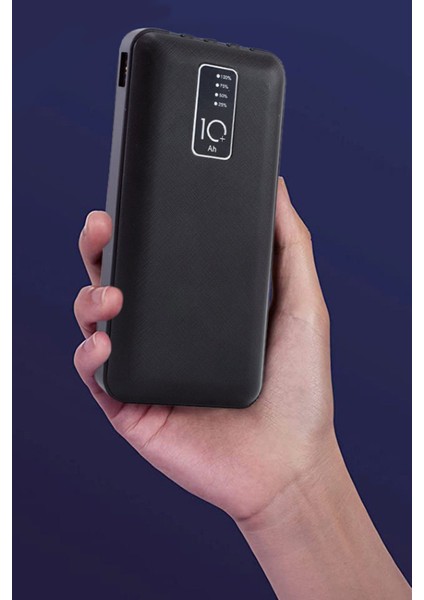 10.000 Mah Kendinden Kablolu Powerbank Hızlı Şarj Telefon Standlı Göstergeli Taşınabilir Şarj Cihazı