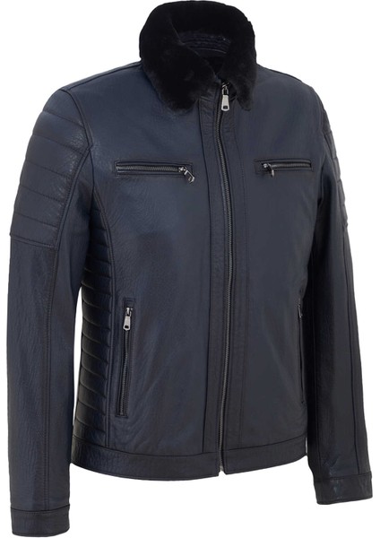Lacivert Deri Erkek Deri Mont - E23BDM310472-Q4P fiyatları
