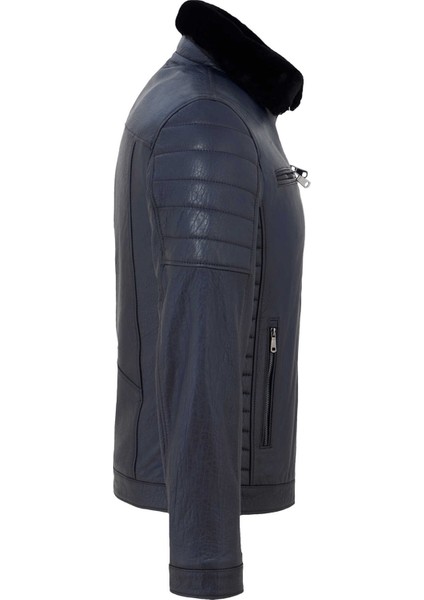 Lacivert Deri Erkek Deri Mont - E23BDM310472-Q4P modelleri