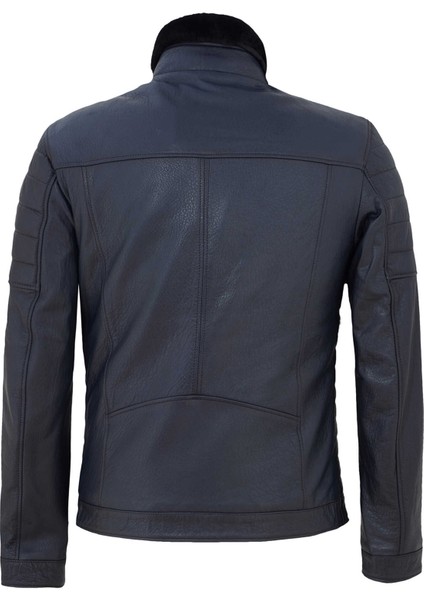 Lacivert Deri Erkek Deri Mont - E23BDM310472-Q4P fırsatları