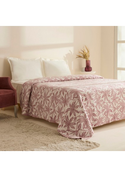 Layla Çift Kişilik Akrilik Battaniye Mürdüm