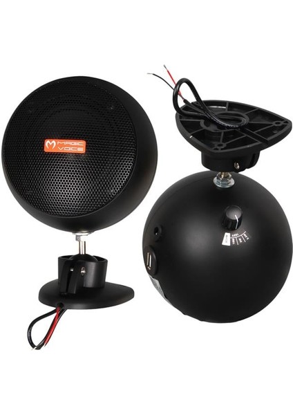 Mv-13 7.5 cm 20 Watt Komütatörlü Hat Trafolu Siyah Sütun Sarkık Hoparlör (2'li Takım)