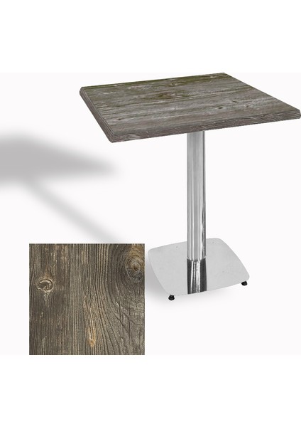 Tokyo Werzalit Kare Masa 70X70 (Kromnikel) - Old Pine