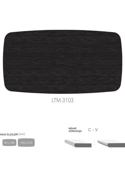 Cdf Masa Tablası 105X210 - DCLTM3103