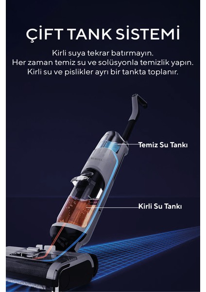 Islak & Kuru Şarjlı Kablosuz Dikey Süpürge Hwdvc-01
