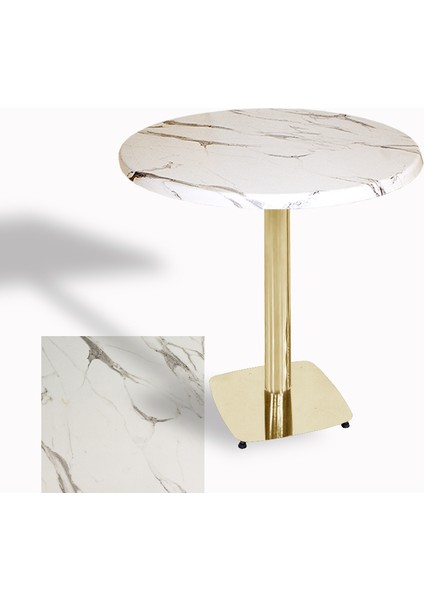 Tokyo Werzalit Yuvarlak Masa 70 cm (Gold) - Afyon Mermer