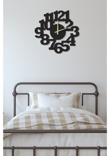 Sessiz Mekanizma Siyah Metal Dekoratif Duvar Saati 45X43CM fiyatları