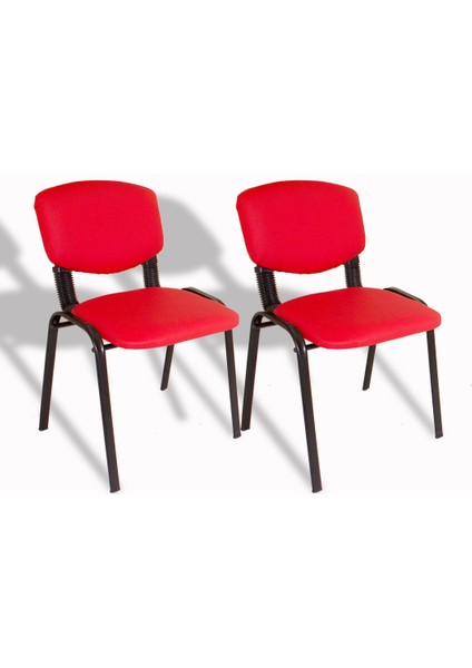 Form Ofis ve Toplantı Sandalyesi (2 Adet) - Kırmızı