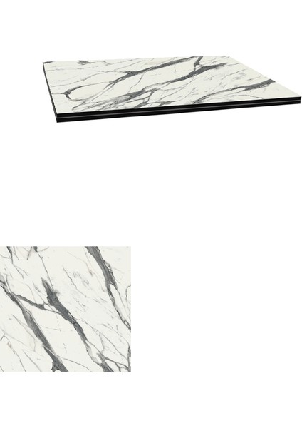 Kompakt Laminat Masa Tablası (70X70) - Afyon Marble