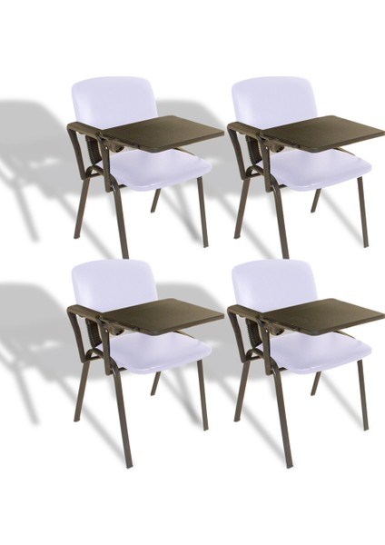 Form Hareketli Kollu Konferans Sandalyesi - Beyaz (4 Adet)