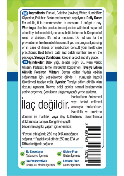 Omega 3 1000 Mg 2 x 60 Kapsül modelleri