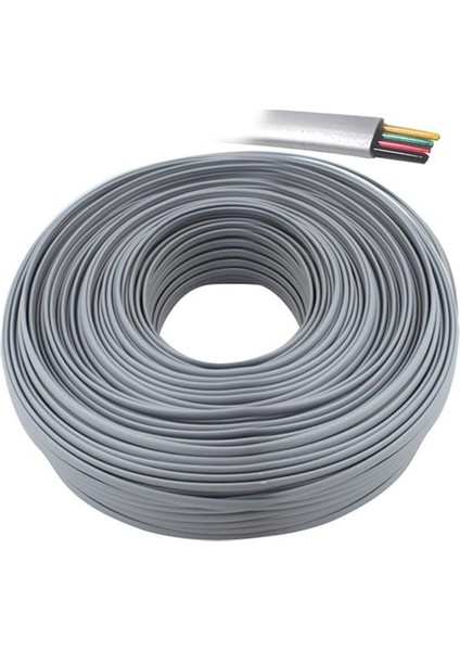 4'lü Flat Köken 100 Metre Telefon Kablosu