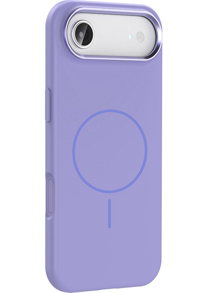 iPhone 17 Air Kılıf M-Safe Şarj Özellikli Metal Kamera Çerçeveli Sah Edi Silikon Kapak - Siyah