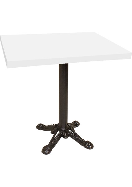 Çipa Kare Laminat Tabla Masa (80X80) - Beyaz