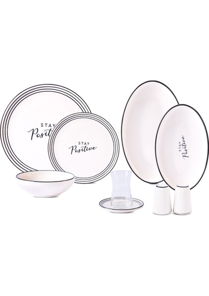 Stay Positive 34 Parça 6 Kişilik Kahvaltı Takımı fırsatları