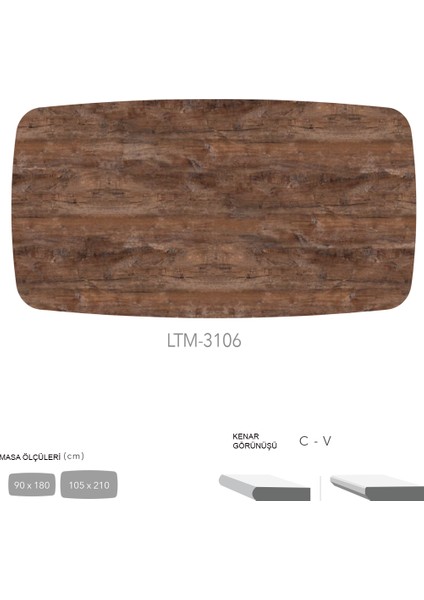 Cdf Masa Tablası 105X210 - DCLTM3106