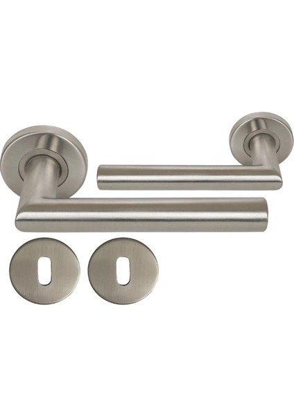 Vega Saten Oda Tipi Rozetli Paslanmaz Kapı Kolu Takım