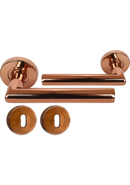 Vega Bronz Oda Tipi Rozetli Paslanmaz Kapı Kolu Takım