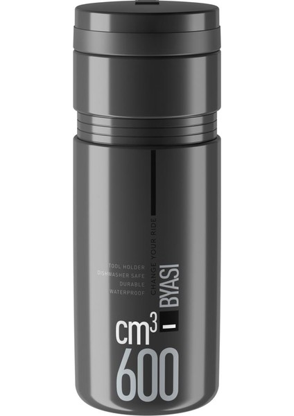 Byasi 2.0 Tool Bottle Matara Kafesi Için Alet Kutusu - 600ML Koyu Gri