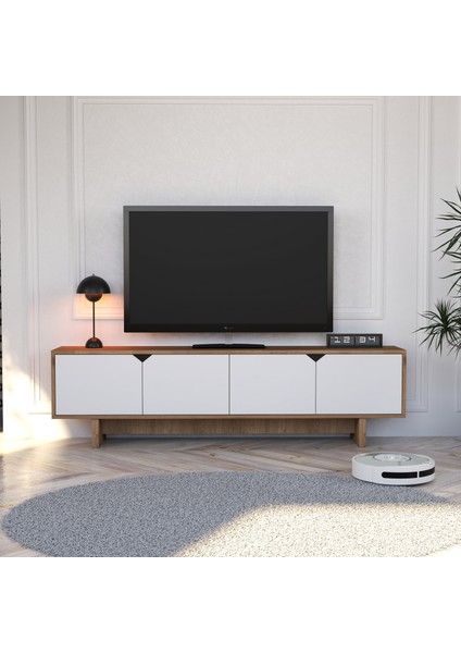 Mete Sepet-Beyaz Tv Ünitesi - 180 cm Modern Tasarım, Ekonomik Tv Ünitesi, Kulpsuz