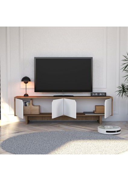 Mete Sepet-Beyaz Tv Ünitesi - 180 cm Modern Tasarım, Ekonomik Tv Ünitesi, Kulpsuz fırsatları