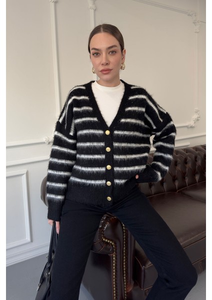 Kesik Paça Boyfit Jean- Siyah