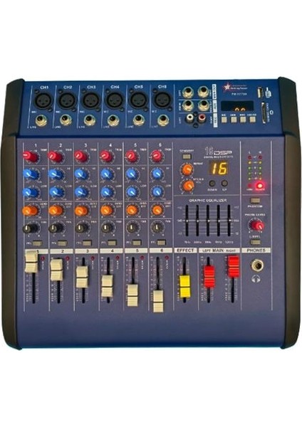 PM-6C700 - 6 Kanal 16 Dsp Effect Power Mixer - 6 Mono + 1 Aux Giriş - 2X350 Watt