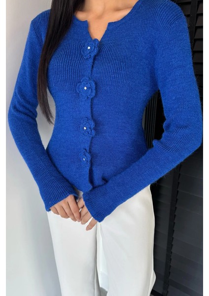 Çiçek Düğme Detaylı Triko Hırka (S,m,l Uyumludur) P-00018206 modelleri