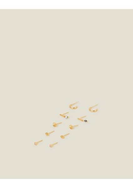 Z Çiçekli Küpe Set x 5 14 Ayar Altın Kaplama fiyatları