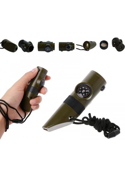 Çok Fonksiyonlu Askeridüdük Pusula Termometre ile LED Işık