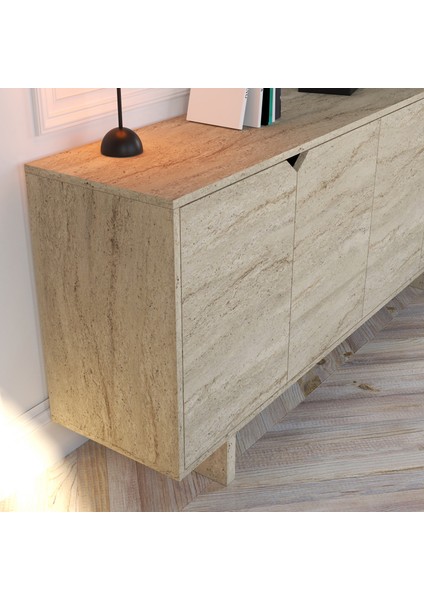 Turan Konsol Traverten 180 cm Yemek Odası, Ofis Salon Ünite modelleri