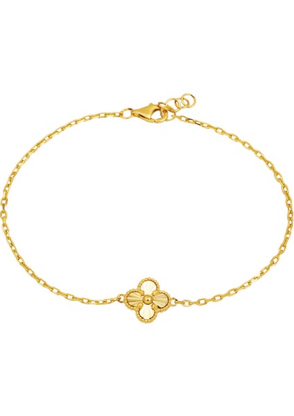 Yoncalı Sarı Altın Zarif Bileklik