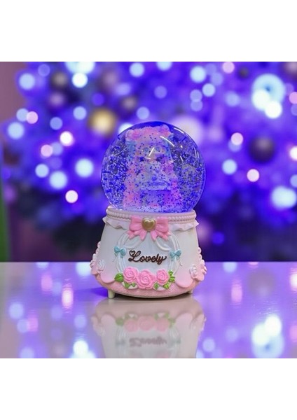 Sevimli Kız Büyük Boy Püskürtmeli Müzikli Işıklı Kar Küresi fırsatları
