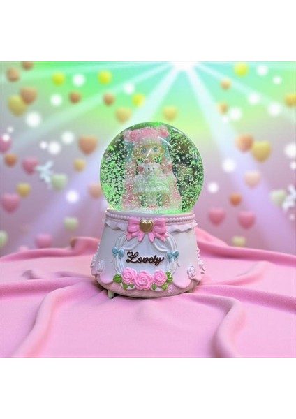 Sevimli Kız Büyük Boy Püskürtmeli Müzikli Işıklı Kar Küresi indirimleri