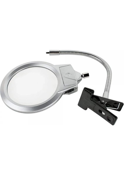 2.5X130 mm 5X24 mm LED Aydınlatmalı Büyüteç,masa Üstü Metal Hortum MANDALLIMG15124C