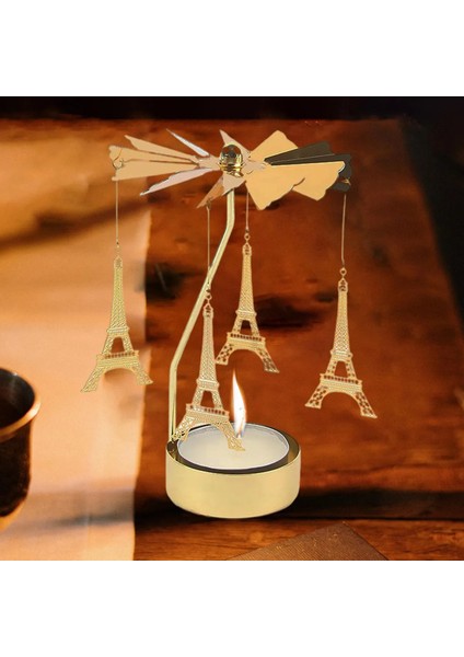 Dekoratif Metal Isı ile Dönen Eyfel Kulesi Tasarımlı Mumluk fiyatları