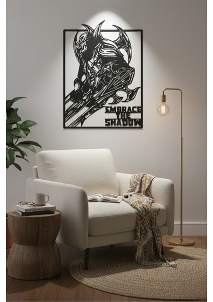 Embrace The Shadow Yazılı Metal Duvar Dekoru Siyah Dekoratif Duvar Tablosu fiyatları