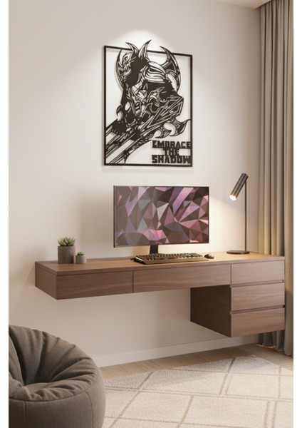 Embrace The Shadow Yazılı Metal Duvar Dekoru Siyah Dekoratif Duvar Tablosu modelleri