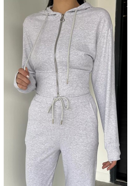 Kadın Kapüşonlu Fermuarlı Sweat Pantolon Ikili Takım P-00018874 fiyatları