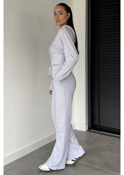 Kadın Kapüşonlu Fermuarlı Sweat Pantolon Ikili Takım P-00018874 fırsatları