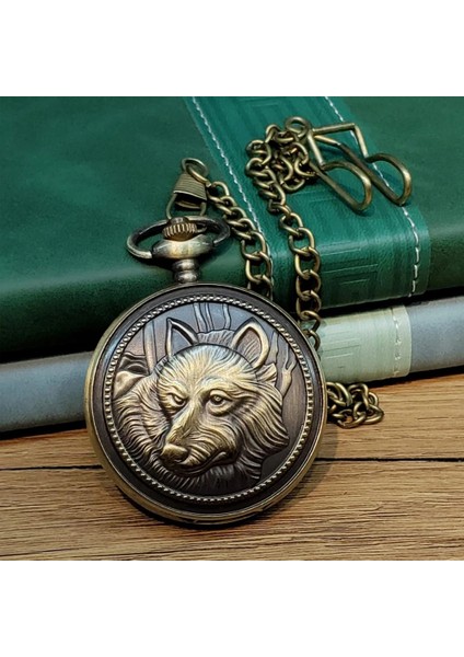 Kurt Motifli Antika Köstekli Saat