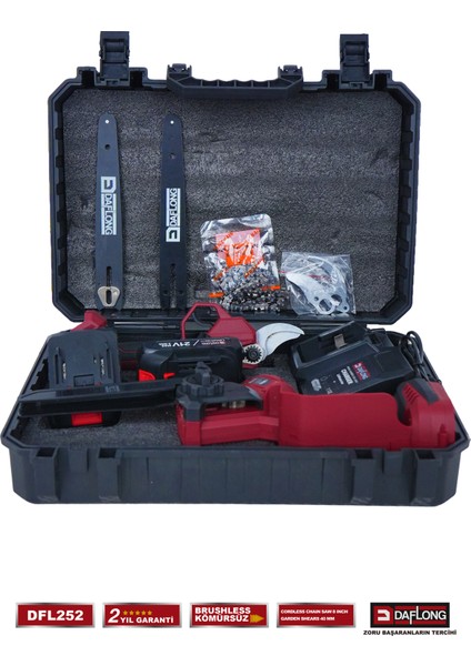 Pro 10 Pilli 2.1m Teleskopik Uzatmalı 2'li 40MM Bağ Makası+Oto Yağlamalı Dal Budama DFL-252 fırsatları